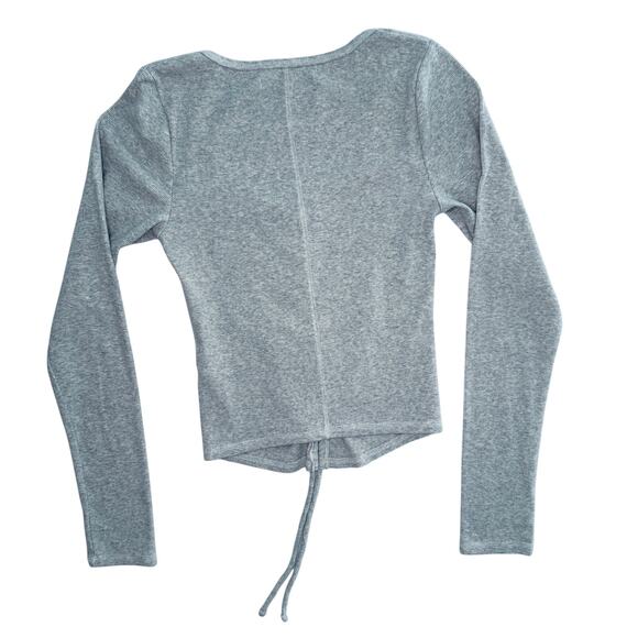 Abercrombie & Fitch Rib Knit Long Sleeve Top Small Grey - Picture 7 of 8